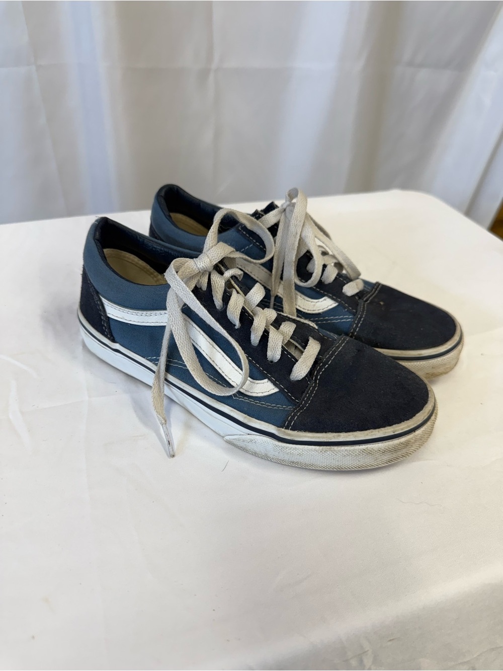 Vans 4.5 Youth blue and white Suede canvas Juniors sneaker lace up